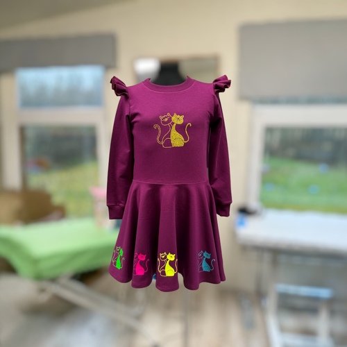 Suknelė mergaitei „Katiniukai“ – minkšta ir patogi kasdienai 3