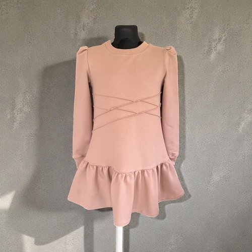 Suknelė mergaitei su pūstomis rankovėmis 1