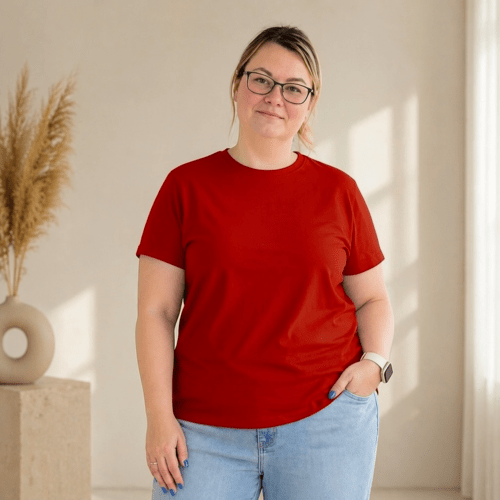 Minimalistinio dizaino moteriški marškinėliai 3