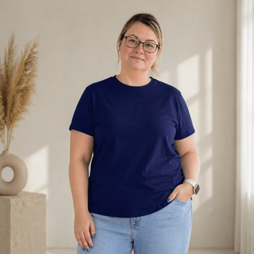 Minimalistinio dizaino moteriški marškinėliai 4