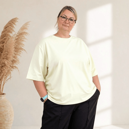 Moteriški oversize marškinėliai laisvo silueto 2