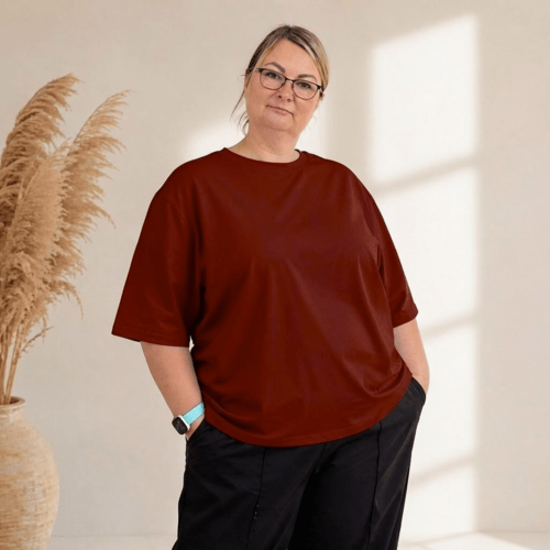 Moteriški oversize marškinėliai laisvo silueto 3