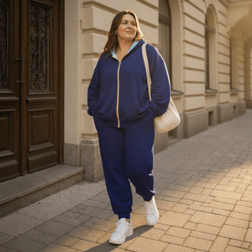 Minimalistinio dizaino laisvalaikio kostiumas